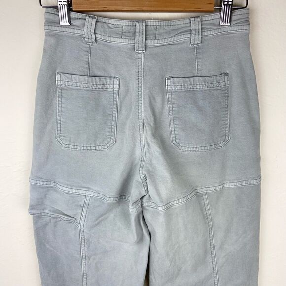 Anthropologie Cargo Straight Leg Crop Pant - Light Gray - Picture 6 of 7